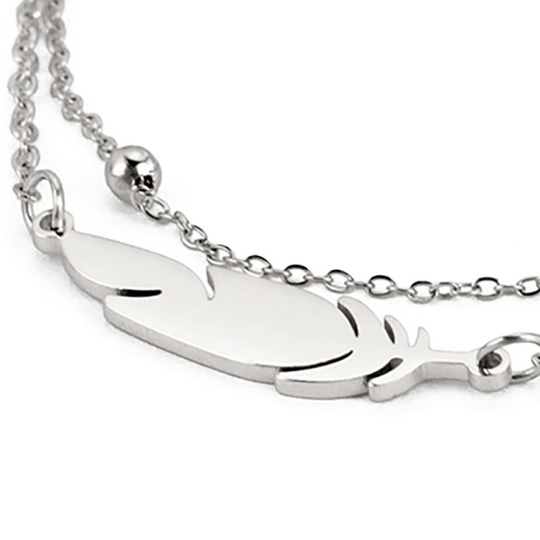 Un bijoux Bracelet Chaîne de Cheville Pied Plume Argent