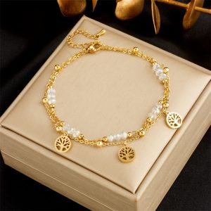 bracelet de cheville perle