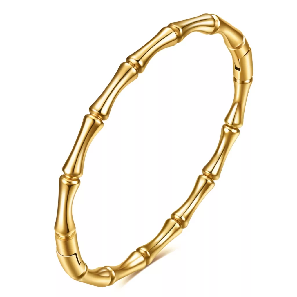 Bracelet jonc doré Inès – acier inoxydable