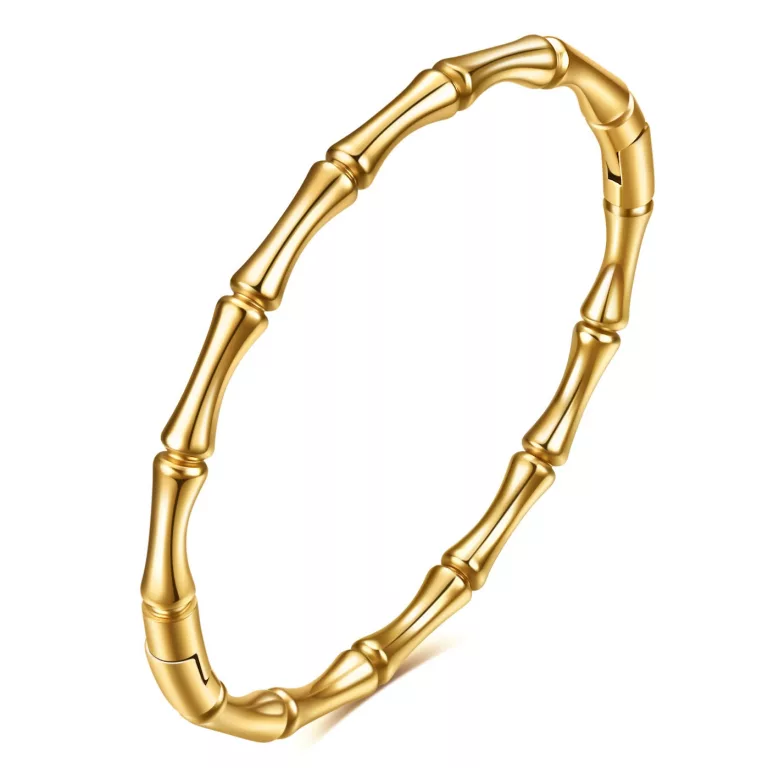Bracelet jonc doré en acier inoxydable avec fermoir magnétique