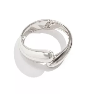 Bracelet jonc femme doré avec motif goutte d'eau bombée