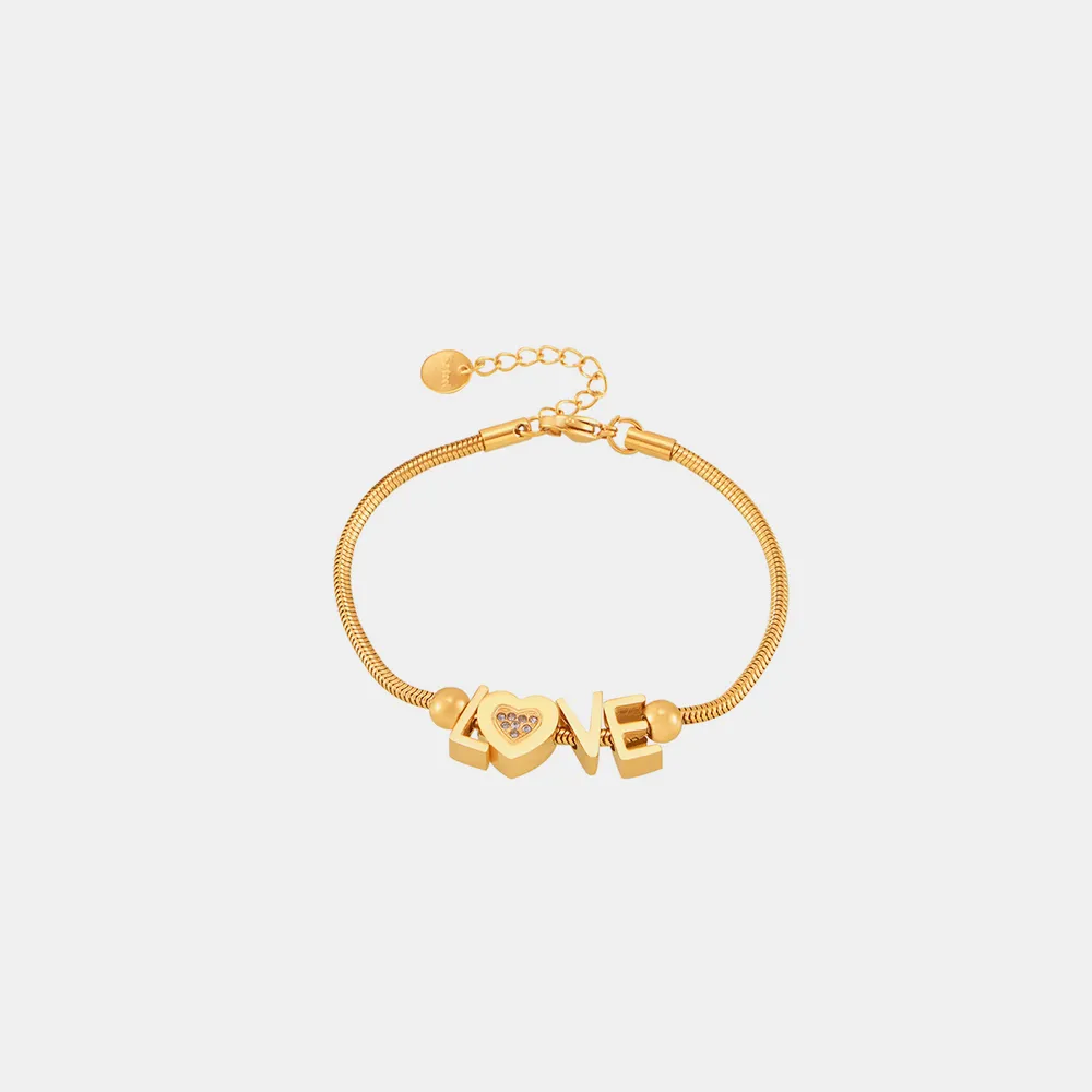 Bracelet Love strassé – lettres dorées