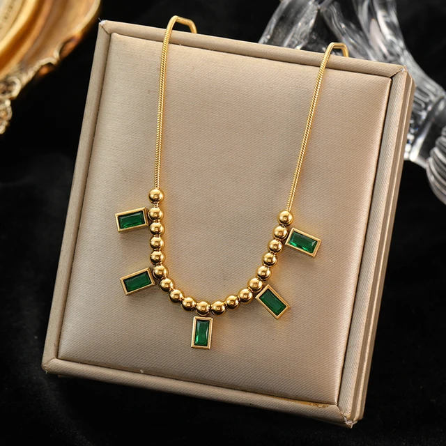 Collier grosse chaîne dorée à maillons larges en acier inoxydable – vue 9