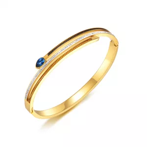 Bracelet fin zircon en acier inoxydable argenté