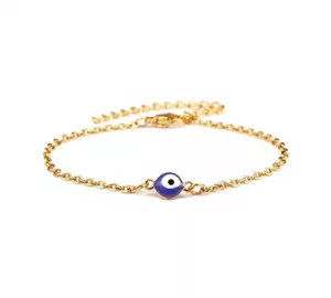 Bracelet doré à motif mauvais œil bleu en acier inoxydable
