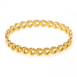 Bracelet cœur acier inoxydable doré, taille unique