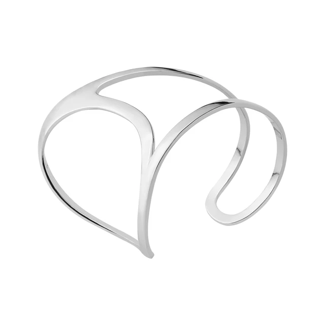Bracelet manchette doré en forme de main ouverte stylisée – vue 2