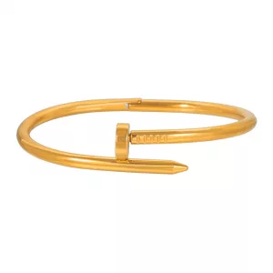 Bracelet jonc clou doré recourbé