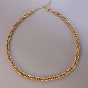 Collier chaîne acier inoxydable finition dorée
