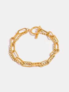 Bracelet chaîne acier inoxydable plaqué or 18 carats