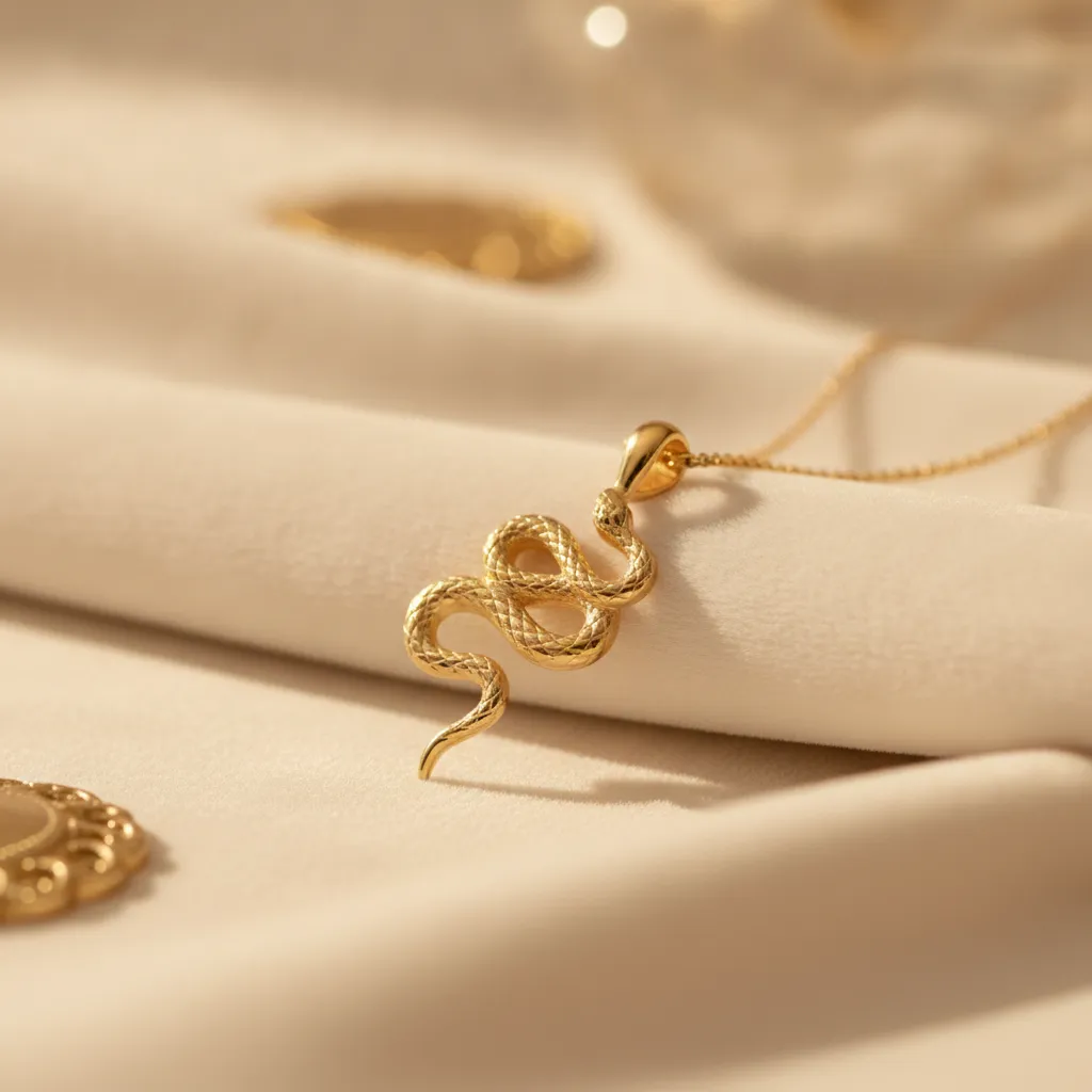 Bijou serpent doré, symbole de renaissance et de protection