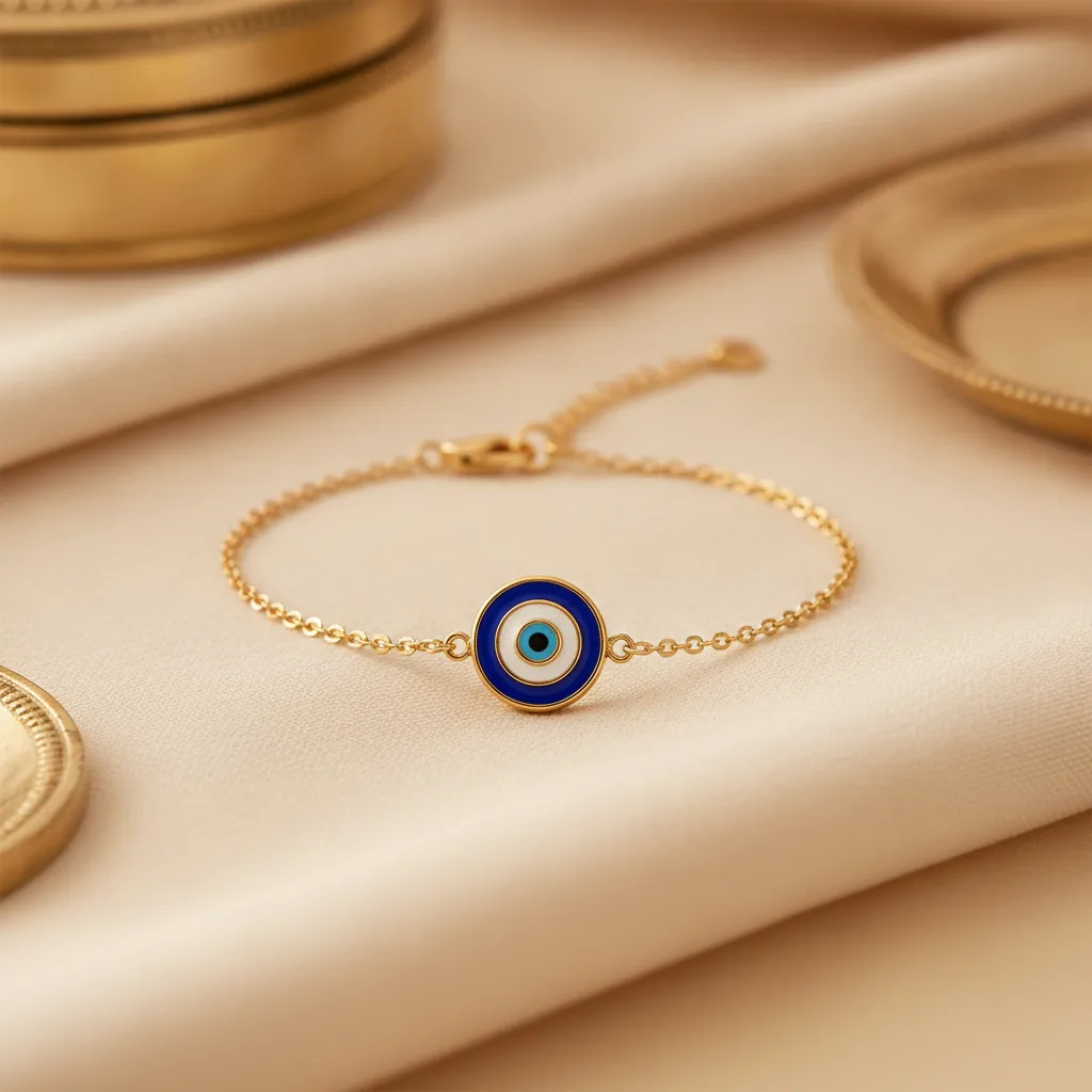 Bracelet œil grec bleu, talisman contre le mauvais œil
