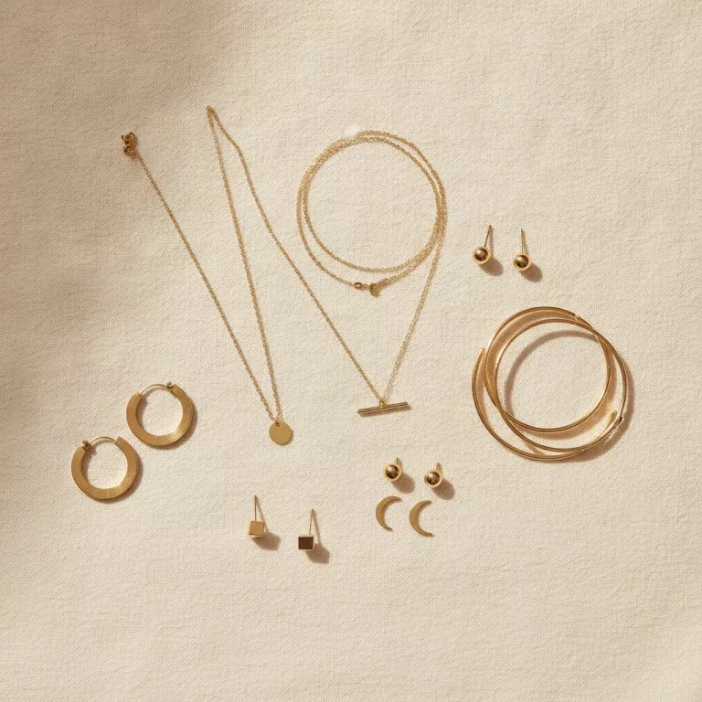 Collection capsule de bijoux minimalistes dorés