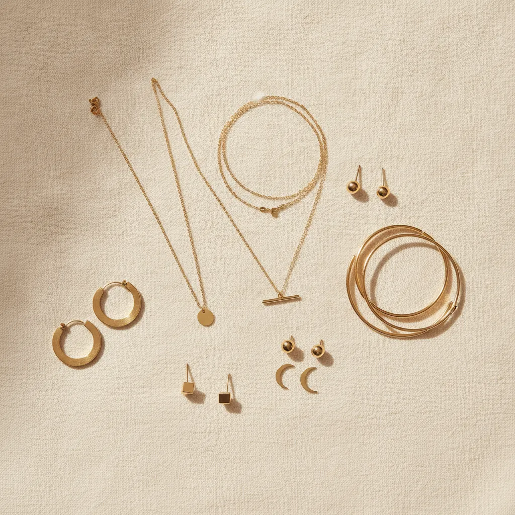Collection capsule de bijoux minimalistes dorés