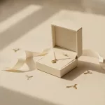Offrir un bijou en cadeau, écrin avec collier doré