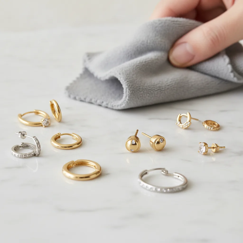 Illustration – Nettoyer des boucles d’oreilles en 5 étapes faciles