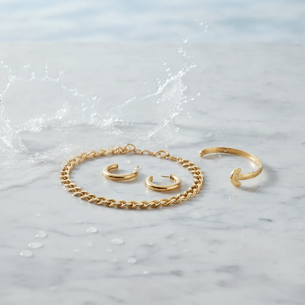Illustration – Bijoux en acier inoxydable et eau : piscine, mer, douche, ce qu’il faut savoir
